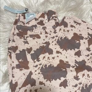 RiverIsland Cow Print Relaxed Straight Jeans